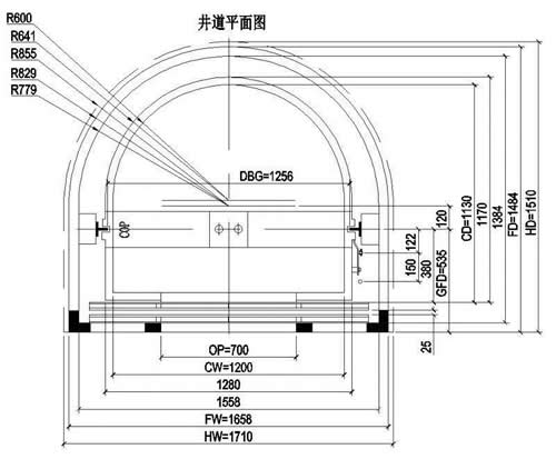 弧形電梯標準尺寸